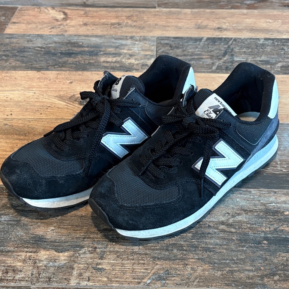 New Balance Black Sneakers with White 'N' Accents